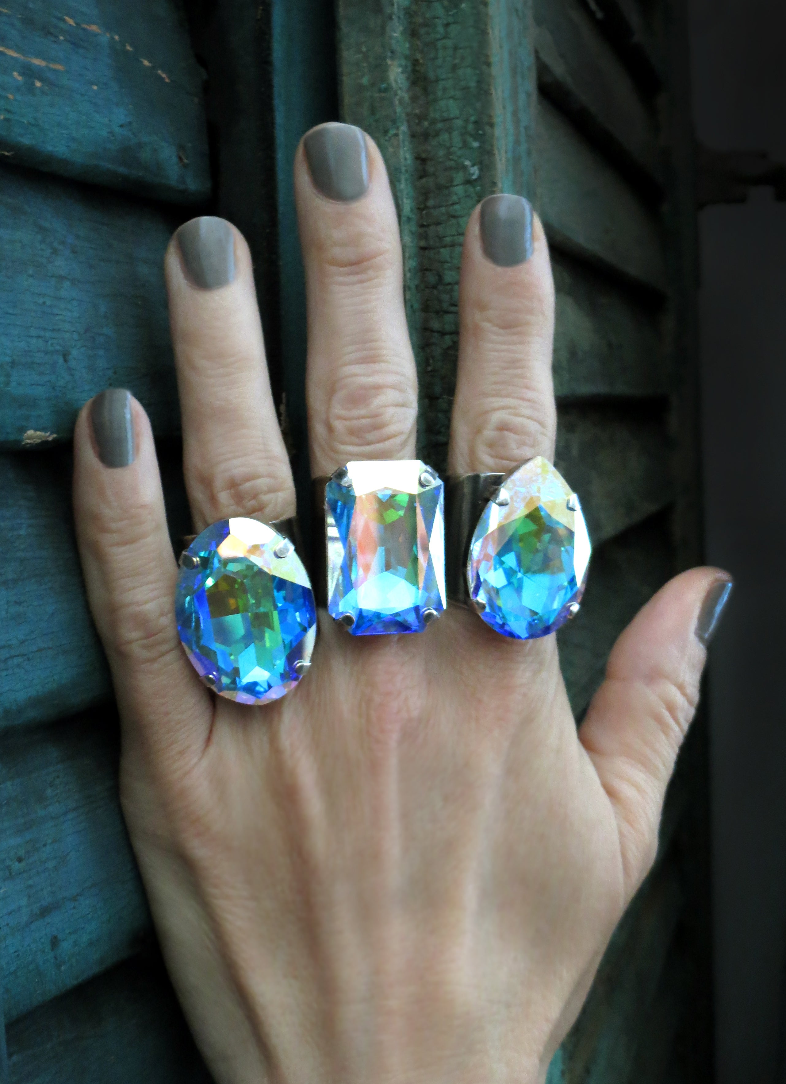 925 Sterling Silver Iridescent Rainbow Aurora Borealis Ring – The ArtSea  Shop & Studio